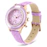 Octea Chrono watch, Swiss Made, Leather strap, Purple, Rose gold-tone finish - Swarovski, 5690804