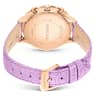 Octea Chrono watch, Swiss Made, Leather strap, Purple, Rose gold-tone finish - Swarovski, 5690804