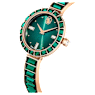 Matrix Bangle watch, Swiss Made, Crystal bracelet, Green, Champagne gold-tone finish - Swarovski, 5690808