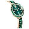 Matrix Bangle watch, Swiss Made, Crystal bracelet, Green, Champagne gold-tone finish - Swarovski, 5690808