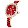 Reloj Matrix Bangle, Fabricado en Suiza, Pulsera de cristal, Rojo, Acabado tono oro rosa - Swarovski, 5690811