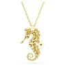 Idyllia pendant, Crystal pearls, Seahorse, White, Gold-tone plated - Swarovski, 5690874