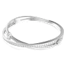 Hyperbola bangle, Mixed cuts, White, Rhodium plated - Swarovski, 5691224