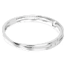 Hyperbola bangle, Mixed cuts, White, Rhodium plated - Swarovski, 5691224