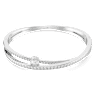 Hyperbola bangle, Mixed cuts, White, Rhodium plated - Swarovski, 5691226