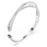 Hyperbola bangle, Mixed cuts, White, Rhodium plated - Swarovski, 5691226