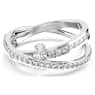 Hyperbola ring, Mixed cuts, White, Rhodium plated - Swarovski, 5691232