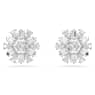 Idyllia Ohrstecker, Verschiedene Schliffe, Schneeflocke, Weiß, Rhodiniert - Swarovski, 5691483