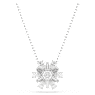 Idyllia pendant, Mixed cuts, Snowflake, White, Rhodium plated - Swarovski, 5691484