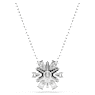 Idyllia pendant, Mixed cuts, Snowflake, White, Rhodium plated - Swarovski, 5691484