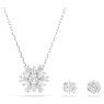 Idyllia set, Mixed cuts, Snowflake, White, Rhodium plated - Swarovski, 5691486