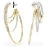 Hyperbola hoop earrings, Mixed cuts, Large, White, Mixed metal finish - Swarovski, 5691618