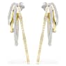 Hyperbola hoop earrings, Mixed cuts, Large, White, Mixed metal finish - Swarovski, 5691618