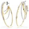 Hyperbola hoop earrings, Mixed cuts, Large, White, Mixed metal finish - Swarovski, 5691618