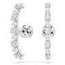 Matrix ต่างหูแบบ Cuff, เซ็ต (3 ชิ้น), Crystal Pearl, เหลี่ยมเจียระไน Round, ขาว, เคลือบโรเดียม - Swarovski, 5691715