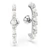 Matrix ต่างหูแบบ Cuff, เซ็ต (3 ชิ้น), Crystal Pearl, เหลี่ยมเจียระไน Round, ขาว, เคลือบโรเดียม - Swarovski, 5691715