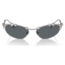 Sunglasses, Cat-eye shape, SKU001, Silver tone - Swarovski, 5691743