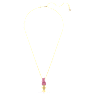 Good Luck Trolls pendant, Troll, Pink, Gold-tone plated - Swarovski, 5691940