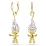 Good Luck Trolls drop earrings, Troll, White, Gold-tone plated - Swarovski, 5691944