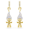Good Luck Trolls drop earrings, Troll, White, Gold-tone plated - Swarovski, 5691944