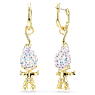 Good Luck Trolls drop earrings, Troll, White, Gold-tone plated - Swarovski, 5691944