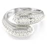 Bracciale rigido Sublima, Statement, Crystal Pearl, Taglio Round, Bianco, Placcato rodio - Swarovski, 5692108
