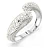 Sublima cuff, Statement, Crystal pearl, Round cut, White, Rhodium plated - Swarovski, 5692108