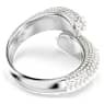 Sublima cuff, Statement, Crystal pearl, Round cut, White, Rhodium plated - Swarovski, 5692108