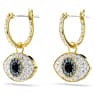 Symbolica drop earrings, Evil eye, Blue, Gold-tone plated - Swarovski, 5692163
