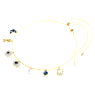 Symbolica choker, Crystal pearl, Moon, infinity, clover, evil eye and horseshoe, Blue, Gold-tone plated - Swarovski, 5692164