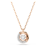 Dextera pendant, Round cut, White, Rose gold-tone plated - Swarovski, 5692257