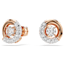 Dextera スタッドピアス, ラウンドカット, ホワイト, ローズゴールドトーン・プレーティング - Swarovski, 5692258