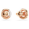 Dextera stud earrings, Round cut, White, Rose gold-tone plated - Swarovski, 5692258