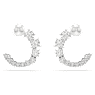 Orecchini a cerchio Matrix, Crystal Pearl, Taglio Round, Bianchi, Placcato rodio - Swarovski, 5692260