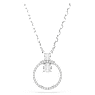 Constella pendant, Pavé, Round cut, White, Rhodium plated - Swarovski, 5692261