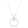 Wisiorek Constella, Oprawa brukowa, Szlif okrągły, Biały, Powłoka z rodu - Swarovski, 5692261