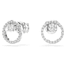 Constella stud earrings, Round cut, White, Rhodium plated - Swarovski, 5692262