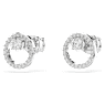 Constella stud earrings, Round cut, White, Rhodium plated - Swarovski, 5692262