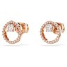 Constella stud earrings, Round cut, White, Rose gold-tone plated - Swarovski, 5692263
