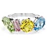 Gema gyűrű, Vegyes metszés, Többszínű, Ródium bevonattal - Swarovski, 5692407
