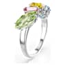 Gema gyűrű, Vegyes metszés, Többszínű, Ródium bevonattal - Swarovski, 5692407
