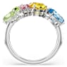 Gema gyűrű, Vegyes metszés, Többszínű, Ródium bevonattal - Swarovski, 5692407