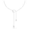 Matrix สร้อยคอรูปตัว Y, มุกคริสตัล, เจียระไนทรงกลม, ขาว, เคลือบโรเดียม - Swarovski, 5692416