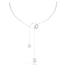 Matrix Y necklace, Crystal pearl, Round cut, White, Rhodium plated - Swarovski, 5692416