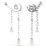 Pendants d'oreilles Matrix, Perle de cristal, Taille ronde, Blanches, Métal rhodié - Swarovski, 5692417
