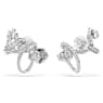 Boucle d'oreille manchette Hyperbola, Tailles variées, Blanc, Métal rhodié - Swarovski, 5692424