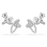 Boucle d'oreille manchette Hyperbola, Tailles variées, Blanc, Métal rhodié - Swarovski, 5692424
