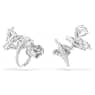 Boucle d'oreille manchette Hyperbola, Tailles variées, Blanc, Métal rhodié - Swarovski, 5692424