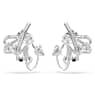 Hyperbola ear cuff, Statement, Mixed cuts, White, Rhodium plated - Swarovski, 5692427