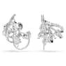 Hyperbola ear cuff, Statement, Mixed cuts, White, Rhodium plated - Swarovski, 5692427